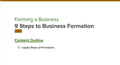 Business Formation in Nine Easy Steps
