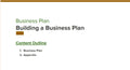 Building a Business Plan