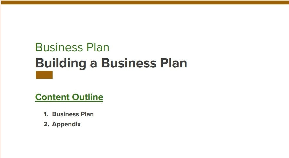 Building a Business Plan